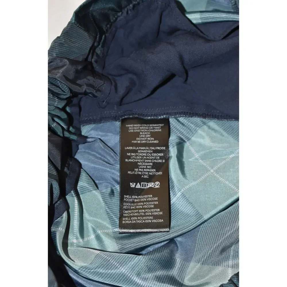 A5 NWT MAEVE Taffeta Printed Plaid Blue Motif Cropped Wide Leg Pants Size M